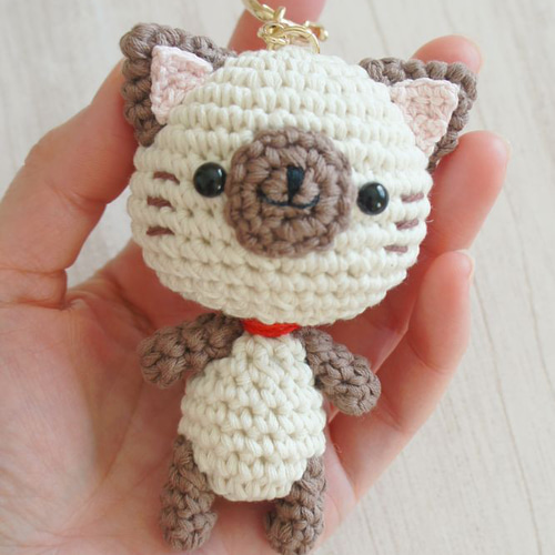 あみぐるみ ネコ キーホルダー(小) 7点セット あみぐるみ ネコ