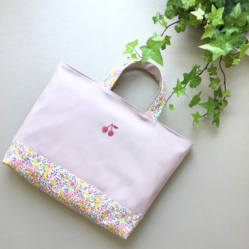 リバティのレッスンバッグ*・゜ﾟ・*:.｡.帆布*:.｡. .｡.:*・゜ﾟ