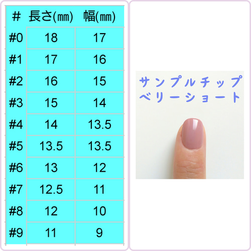 送料無料】サイズ確認用ネイルチップ（ベリーショート） ネイルチップ