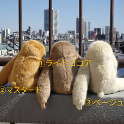 ちょっと大きい三色ナマケモノ＊モフモフ(1ヶ月以内発送) 2枚目の画像