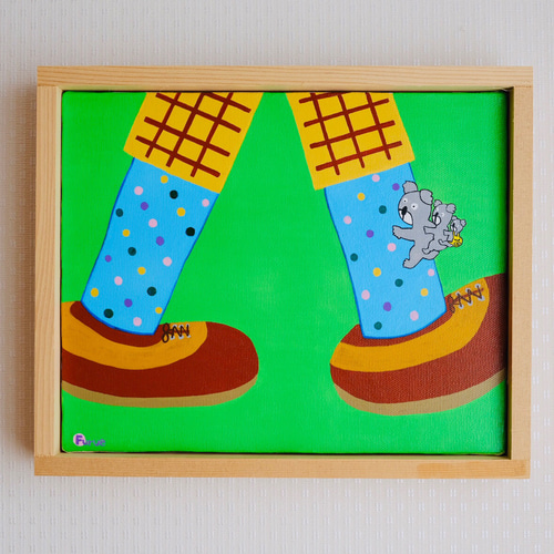 原画】「Kowara desperately clinging to the shin」 絵画 Masato