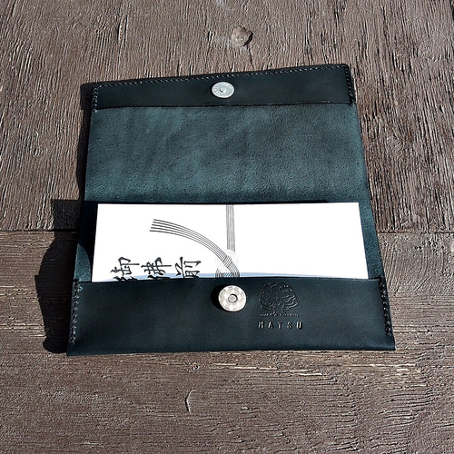 形が選べるふくさ 袱紗 慶弔両用 金封 男女兼用 本革 ヌメ革 サドル