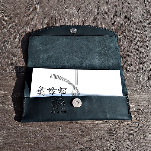 形が選べるふくさ 袱紗 慶弔両用 金封 男女兼用 本革 ヌメ革 サドル