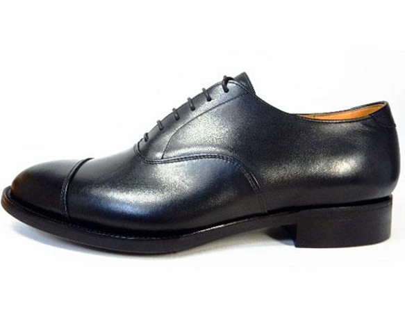 PARASHOE ハンドメイド 本革 内羽根ストレートチップ ビジネスシューズ 黒 3E（PSY1011-BLK） 4枚目の画像