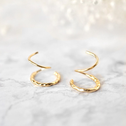 ゴールド フープピアス 小型 重ね付け風 極小 フープピアス（8mm）（ゴールド/シルバー ） つけっ