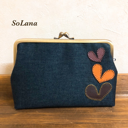 親子がま口財布 ミナペルホネン タンバリン ネイビー がま口 makopan