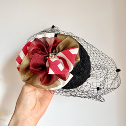 《受注制作》ブラック　トーク帽子 ヘッドアクセサリー　ヘッドドレス　ミニ帽子 13枚目の画像