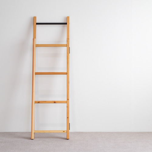 ナチュラルハンガーラック・折り畳み・アイアン・コンパクト収納 棚