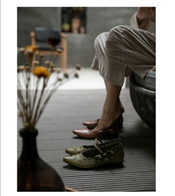 ポイン テッド トゥ 靴 スリッポン レディース 靴 バレエ シューズ フラット シューズ 走れる パンプス 可愛い靴 11枚目の画像