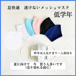 一度使ったら手放せない　息しやすい　✨幼児〜大人✨　透けない　日本製　メッシュマスク　立体マスク　子供　オールシーズン 1枚目の画像