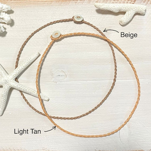 ワックスコード組紐ネックレス&キーチェーン 16cm 43cm 50cm / LIGHT