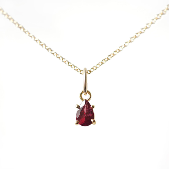 14KGF Neckrace with Rhodolite Garnet 第6張的照片