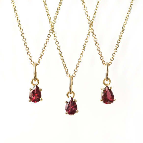 14KGF Neckrace with Rhodolite Garnet 第8張的照片