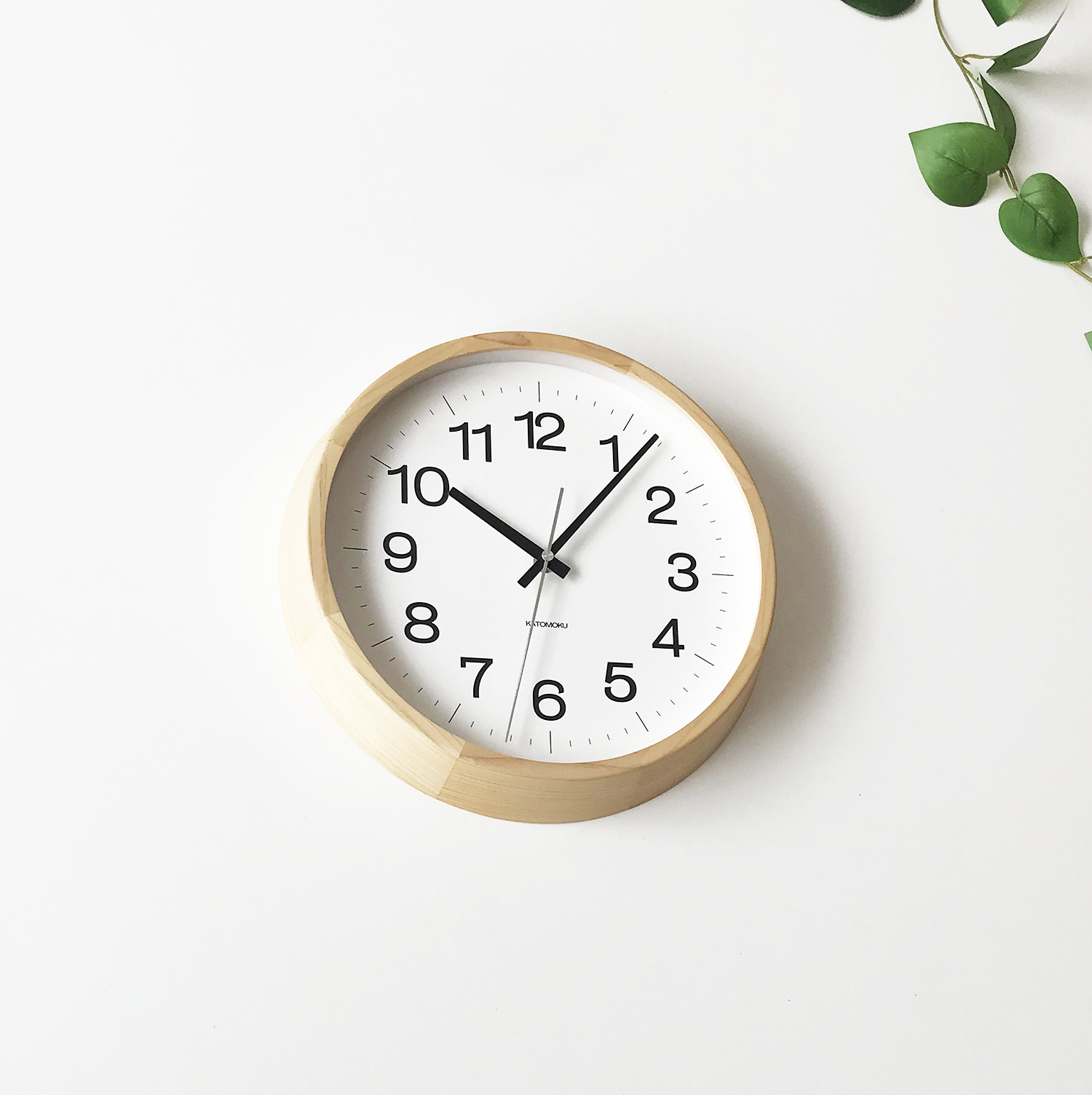 KATOMOKU muku clock 16 L-size ヒノキ　km-113HI 掛け時計 木製 静か オシャレ