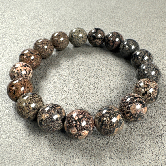 BR557 天然石 ビーズリング メキシコ産 フラワーオブシディアン ステンレス BR557 天然石 ビーズリング メキシコ産 フラワーオブシディアン