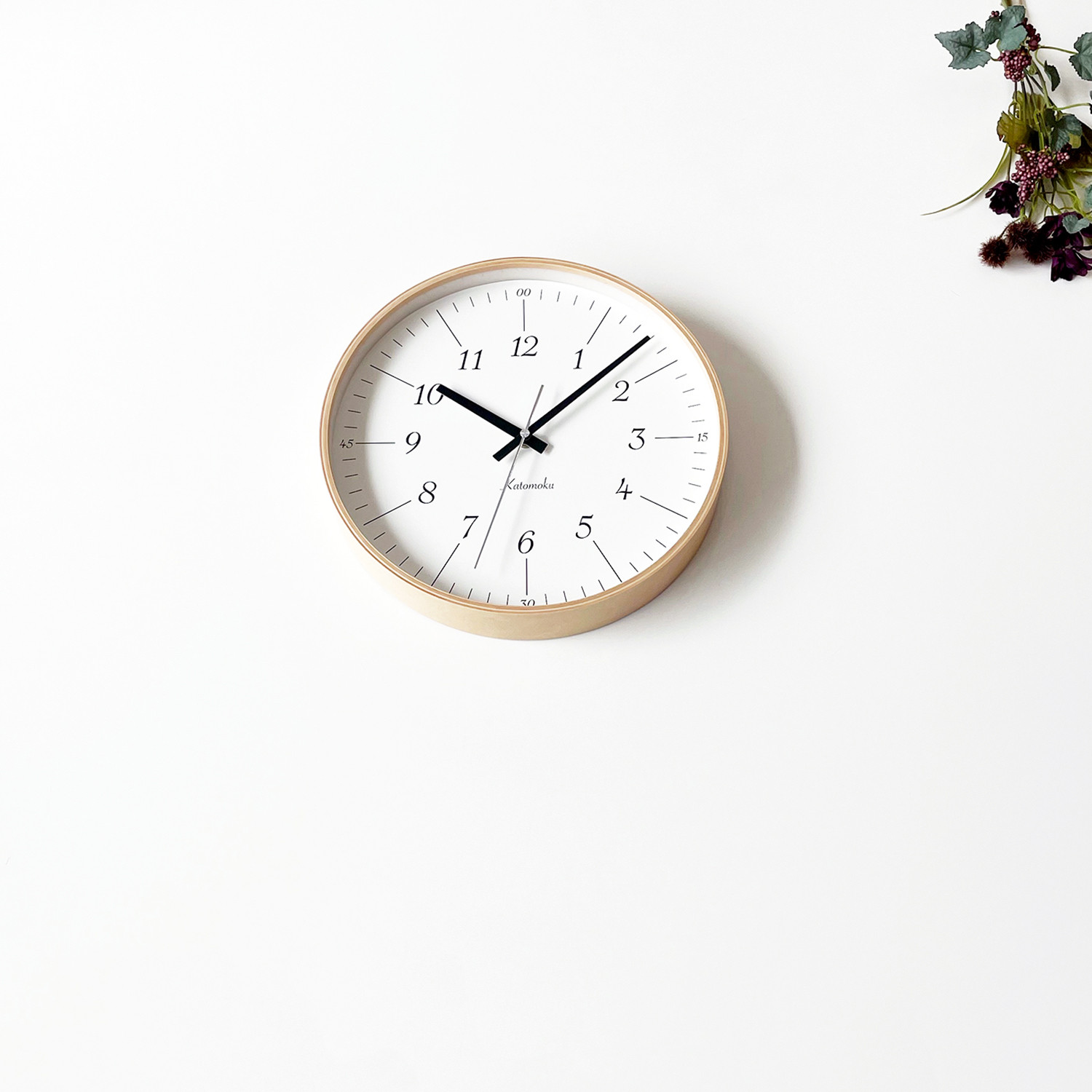 KATOMOKU plywood clock 18 km-110NA 掛け時計 木製 静か オシャレ