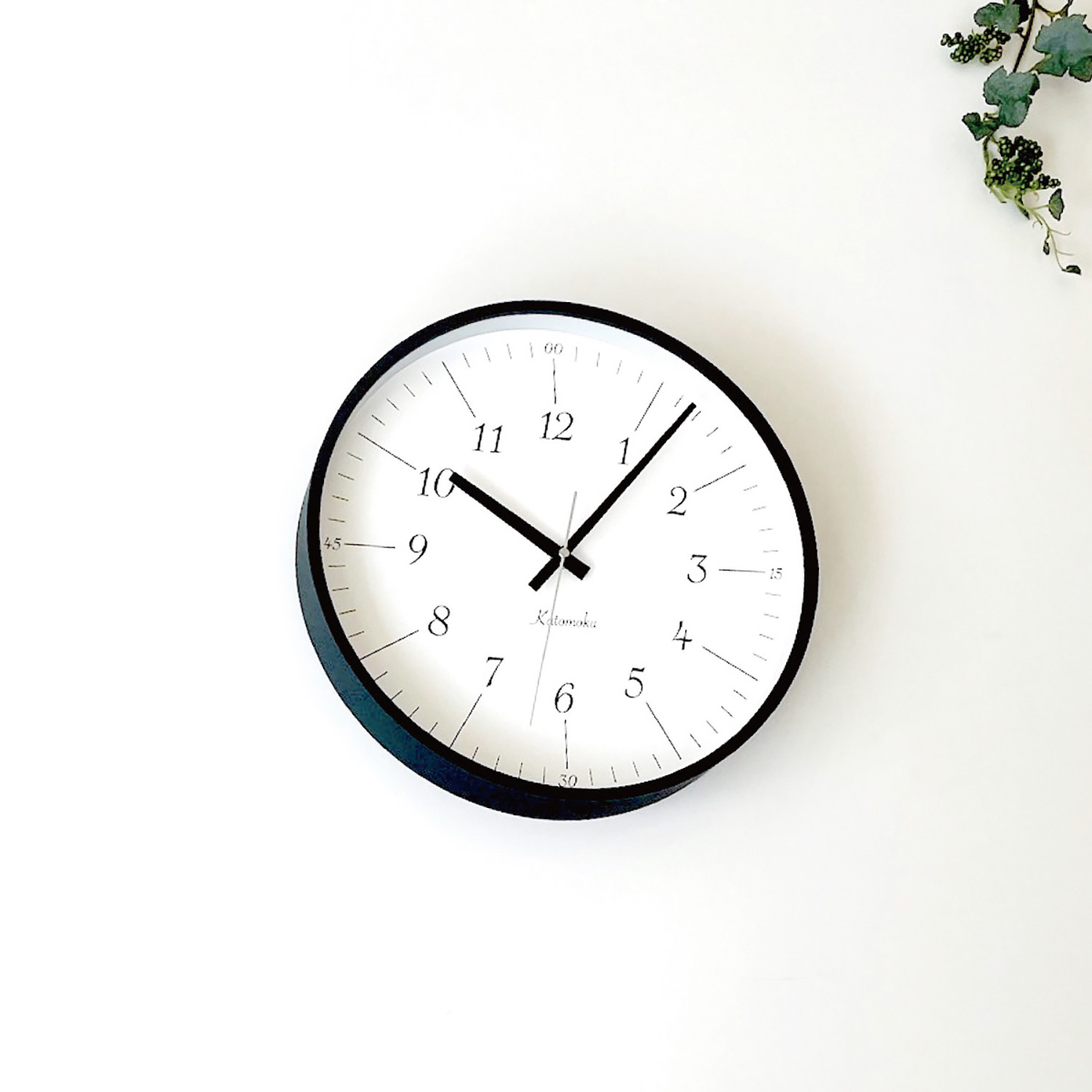KATOMOKU plywood clock 18 ブラック km-110BK 掛け時計 木製 静か オシャレ