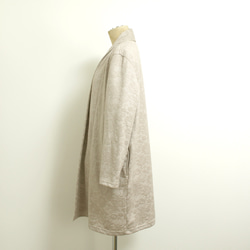 ドレープ衿のロングカーディガン　/　モカ色レーシーフラワー 5枚目の画像