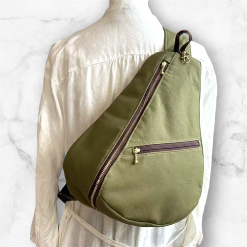 帆布 しずく型 ワンショルダーバック ボディーバック ショルダーバック  