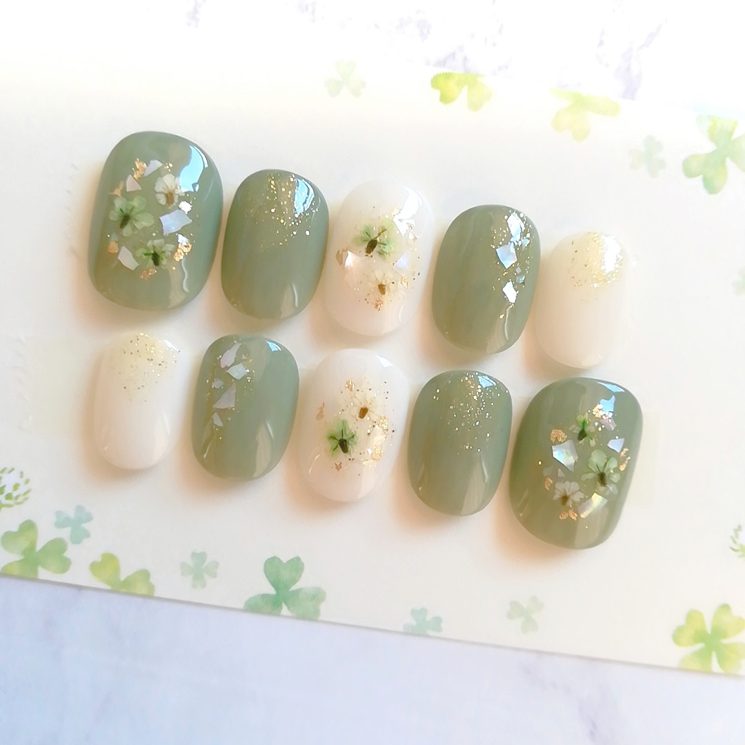 ドライフラワーアンティークグリーンオーダーチップ