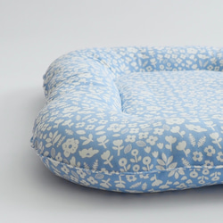 うさぎ用 ゴロンちょマット・ブルーフラワー(クッション、ベッド) 3枚目の画像