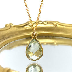 【天然石】宝石質グリーンアメジストのネックレス 1枚目の画像