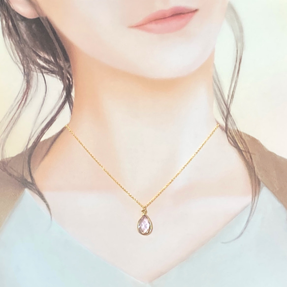 【天然石】宝石質ピンクアメジストのネックレス 7枚目の画像