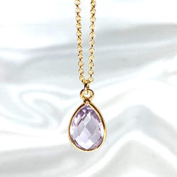 【天然石】宝石質ピンクアメジストのネックレス 1枚目の画像