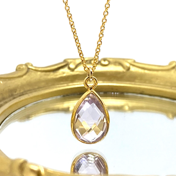 【天然石】宝石質ピンクアメジストのネックレス 4枚目の画像