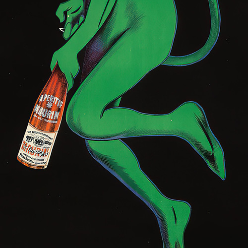 NO.40】緑の悪魔ヴィンテージアートポスター☆レトロパンクロック