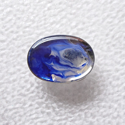 No.86 藍の波 帯留め  天然石(デュモルチェライトインクォーツ)使用 2枚目の画像