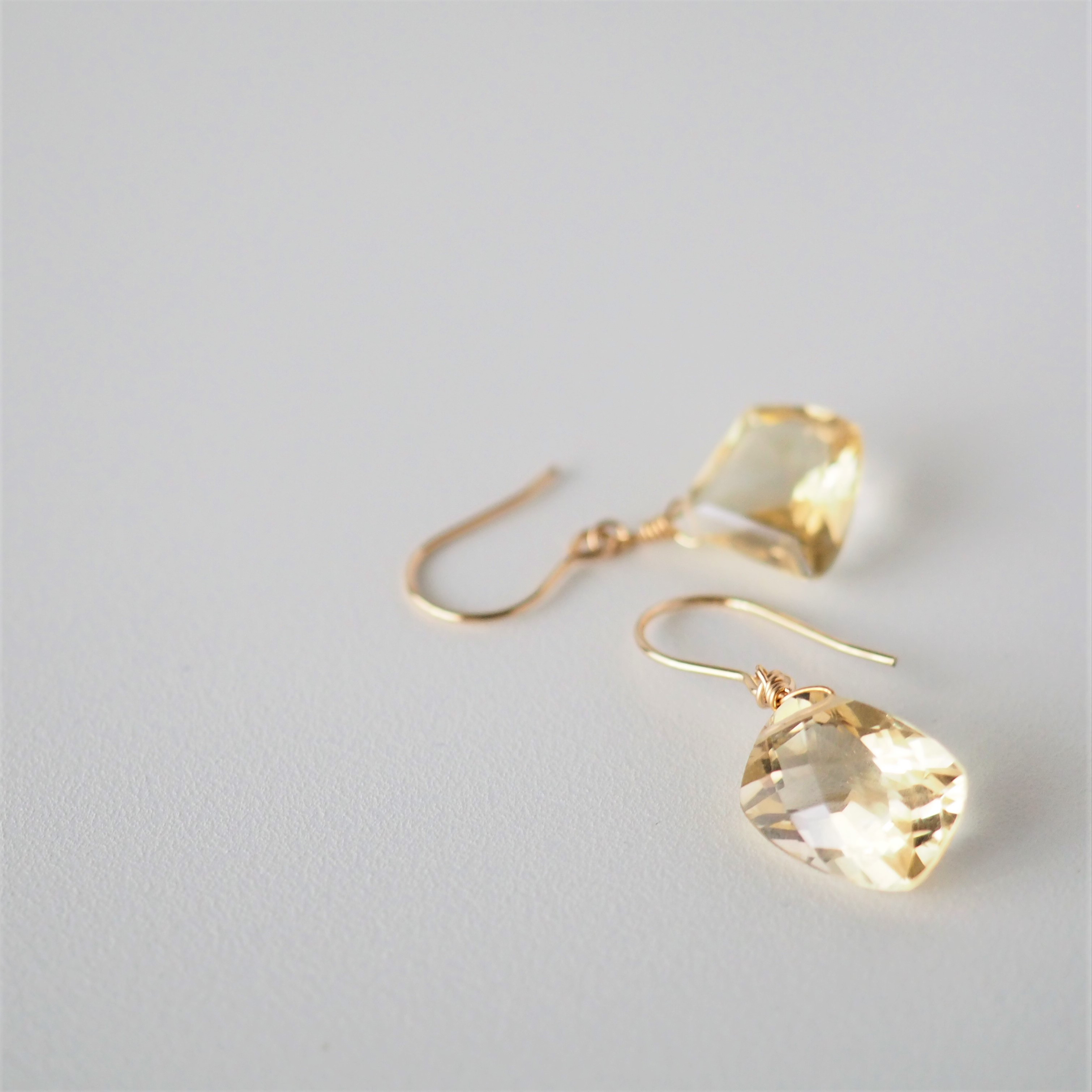 シトリンピアス / 11月の誕生石 / 14KGF