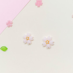 ✿桜のピアス 春*✧ほんのり桜色 6枚目の画像