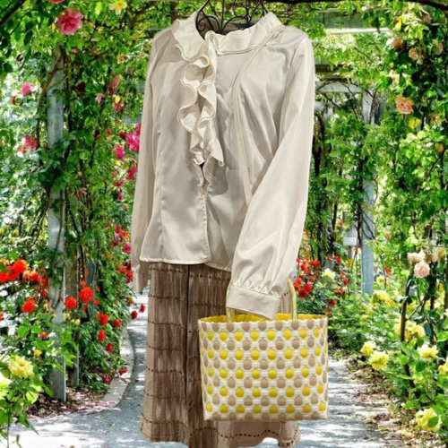 ppバンドの かごバッグ 水に強くて丈夫なプラカゴ 小さめ S