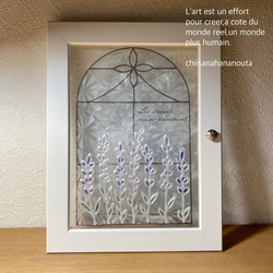 教会の窓  ラベンダー　クリアグラスアート　ステンドグラス風 4枚目の画像