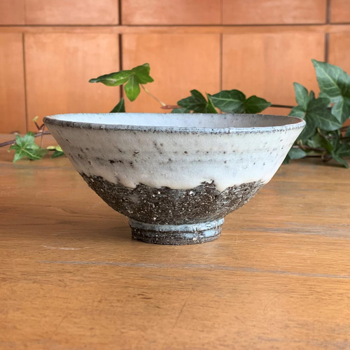 藁灰釉 抹茶大碗 茶道具 共箱
