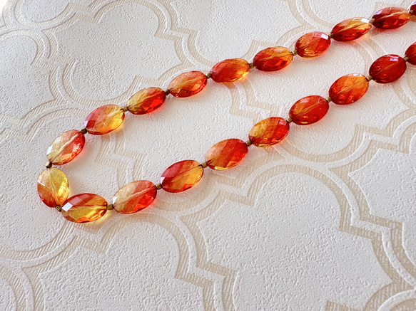 【Necklace Sunset】オレンジ のネックレス 特集掲載 夏 クリア2025 旅気分2025 夏色 8枚目の画像
