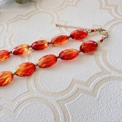 【Necklace Sunset】オレンジ のネックレス 特集掲載 夏 クリア2025 旅気分2025 夏色 9枚目の画像