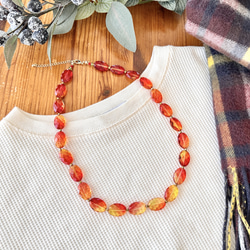 【Necklace Sunset】オレンジ のネックレス 特集掲載 夏 クリア2025 旅気分2025 夏色 5枚目の画像