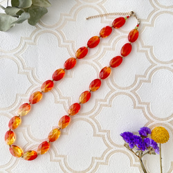 【Necklace Sunset】オレンジ のネックレス 特集掲載 夏 クリア2025 旅気分2025 夏色 7枚目の画像