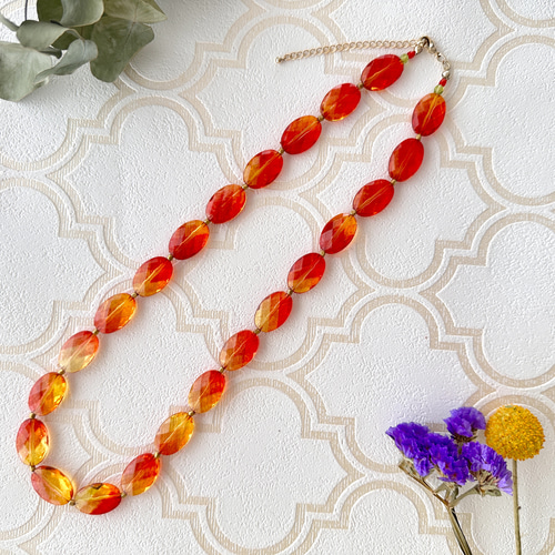 Necklace Sunset】オレンジ のネックレス 特集掲載 ネックレス