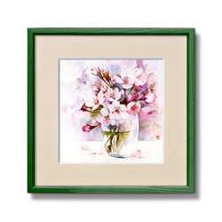 【春の息吹】透明水彩　ジークレー・オリジナル版画 180×180ｍｍサイズ〜 11枚目の画像
