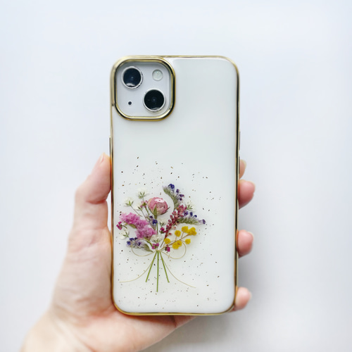 野花のブーケ】 押し花スマホケース iPhoneケース 全機種対応