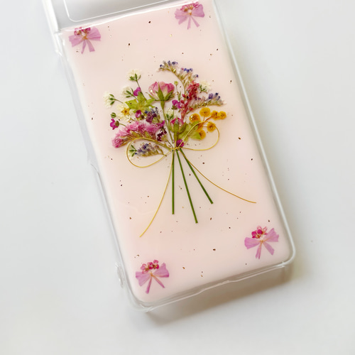 野花のブーケ】 押し花スマホケース iPhoneケース 全機種対応 android