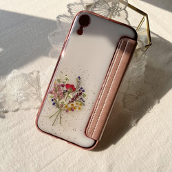 【野花のブーケ】 押し花スマホケース　iPhoneケース　全機種対応　android ソフトケース　ブーケ　薔薇　花束 7枚目の画像