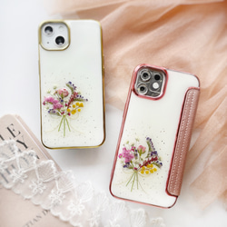 押し花 ケース キッズ携帯 ケース オーダー 野花のブーケ】 押し花スマホケース iPhoneケース 全機種対応