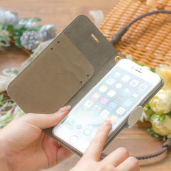 【カメラ穴あり】iPhone/Android対応  ミモザ【手帳型スマホケース】花柄 全機種対応 Xperia 11枚目の画像