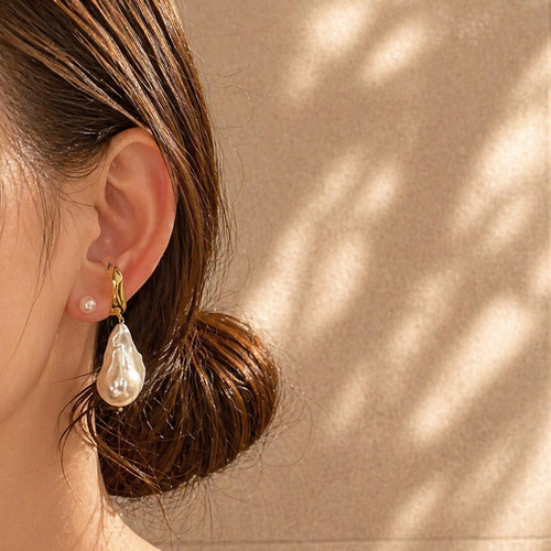 silver バロックパール イヤーカフ イヤーカフ Mitsu Pearl（旧Blanc