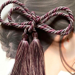 ワイヤーロープタッセル  ポニーヘア　和装ヘア　花嫁髪飾り ぐるぐるヘア 6枚目の画像