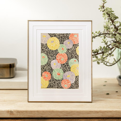 【NO.42】手毬のようなカラフルな日本画アートポスター☆和室インテリア和モダン大正ロマン★ハガキ2L判A4A3A2A1 7枚目の画像